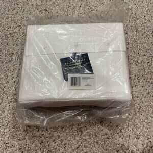 NEW Ralph Lauren Lovan Jacquard Organic Cotton Full/Queen Duvet Cover White